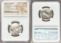 ATTICA. Athens. Ca. 440-404 BC. AR tetradrachm (24mm, 17.21 gm, 3h). NGC Choice AU 5/5 - 4/5. Mid-mass coinage issue. Head of Athena right, wearing cr...