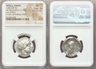 ATTICA. Athens. Ca. 440-404 BC. AR tetradrachm (25mm, 17.19 gm, 11h). NGC AU 4/5 - 4/5. Mid-mass coinage issue. Head of Athena right, wearing crested ...