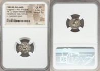 CYPRUS. Salamis. Evagoras I (411-374/3 BC). AR third-stater or tetrobol (16mm, 3.20 gm, 4h). NGC Choice XF 3/5 - 3/5. Heracles seated right on rock dr...