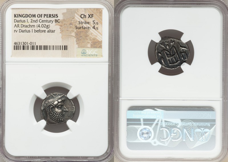 PERSIS KINGDOM. Darius I (2nd century BC). AR drachm (18mm, 4.02 gm, 5h). NGC Ch...