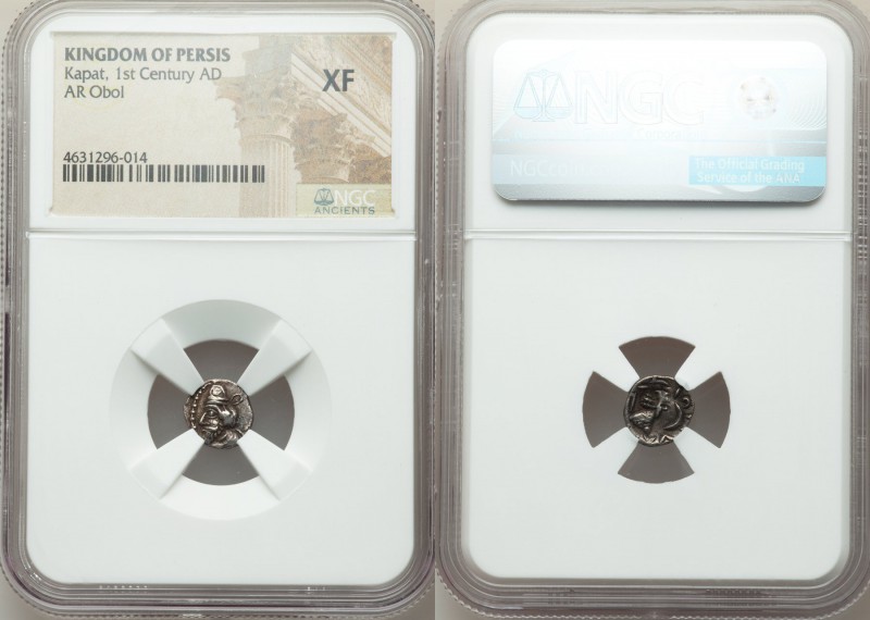 PERSIS KINGDOM. Kapat (1st century AD). AR obol (10m, 2h). NGC XF. Bearded bust ...