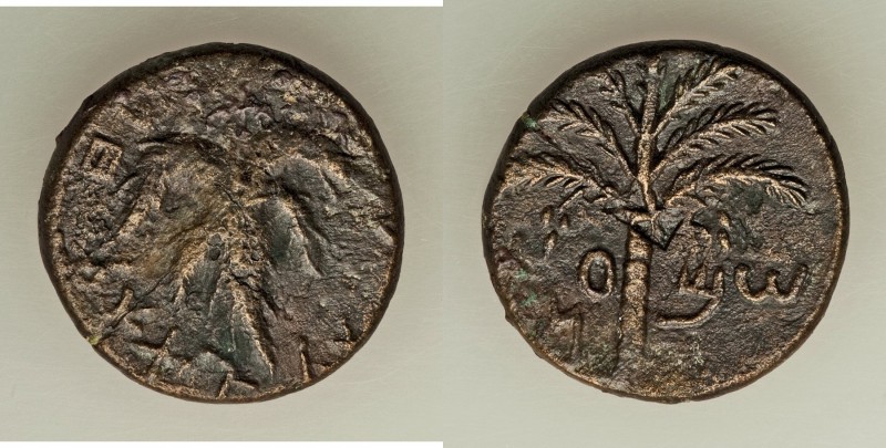 JUDAEA. Bar Kokhba Revolt (AD 132-135). AE middle bronze (23mm, 9.14 gm, 12h). V...