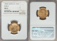 Victoria gold "Shield" Sovereign 1878-S MS61 NGC, Sydney mint, KM6. 

HID09801242017