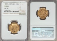 Victoria gold "Shield" Sovereign 1880-S AU58 NGC, Syndey mint, KM6. 

HID09801242017