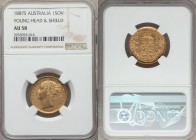Victoria gold "Shield" Sovereign 1887-S AU58 NGC, Sydney mint, KM6. 

HID09801242017