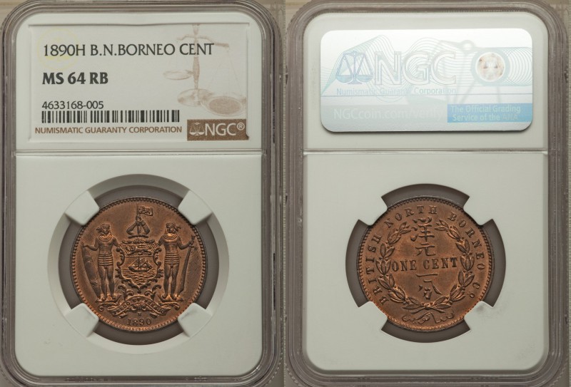 British Protectorate Cent 1890-H MS64 Red and Brown NGC, Heaton mint, KM2.

HID0...