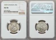 George V 25 Cents 1929 AU58 NGC, Ottawa mint, KM24a.

HID09801242017