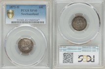 Newfoundland. Victoria 10 Cents 1872-H XF40 PCGS, Heaton mint, KM3. 

HID09801242017