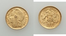 Republic gold 5 Pesos 1895-So XF, Santiago mint, KM153. 17mm. 2.96gm. AGW 0.0883 oz. 

HID09801242017
