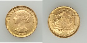 Republic gold 20 Pesos 1926-So AU (light surface hairlines, adjustment marks), Santiago mint, KM168. 18mm. 4.06gm. AGW 0.1177 oz. 

HID09801242017