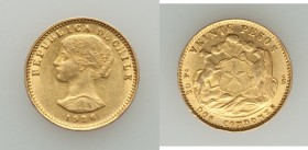 Republic gold 20 Pesos 1926-So AU (light surface hairlines), Santiago mint, KM168. 19mm. 4.04gm. AGW 0.1177 oz. 

HID09801242017