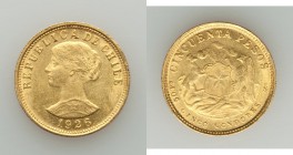 Republic gold 50 Pesos 1926-So Good XF (surface hairlines), Santiago mint, KM169. 25mm. 10.14gm. AGW 0.2943 oz. 

HID09801242017