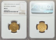 Republic gold Ducat 1923 MS61 NGC, KM8. Variety without serial number. AGW 0.1106 oz. 

HID09801242017