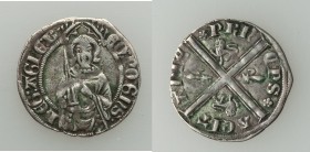 Aquitaine. Edward the Black Prince (1362-1372) Hardi d'Argent ND Good VF (residue, scratches), Bordeaux mint, Elias-202, W&F-224 10/a. 19mm. 1.05gm. E...