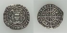 Henry VI (1422-1461) 1/2 Groat ND (1435-1436) Good VF (cleaned), Calais mint, Cross Fleury mm, Leaf-mascle issue, S-1892. 21mm. 1.64gm. 

HID098012420...