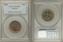 George IV Farthing 1825 MS65 Red and Brown PCGS KM677, S-3822 

HID09801242017