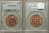 Victoria 1/2 Penny 1848 MS63 Red and Brown PCGS, KM726, S-3949.

HID09801242017
