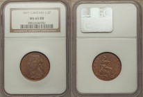 Victoria 1/2 Penny 1877 MS65 Red and Brown NGC, KM754 

HID09801242017