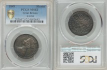 Victoria Gothic Florin 1849 MS62 PCGS, KM745, S-3890. 

HID09801242017