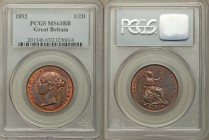 Victoria 3-Piece Lot of Certified Minors, 1) 1/2 Penny 1852 - MS63 Red and Brown PCGS 2) 1/2 Penny 1857 - MS64 Red and Brown NGC 3) Penny 1870 - AU58 ...
