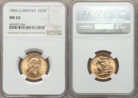 Elizabeth II gold Sovereign 1966 MS63 NGC, KM908.

HID09801242017