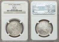 British India. Victoria 7-Piece Lot of Certified Rupees NGC, 1) Rupee 1874-(c) - MS62. Flat 1 2) Rupee 1875-(b) - MS61. Type A/2, Dot mintmark 3) Rupe...