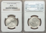 British India. George V 11-Piece Lot of Certified Rupees NGC, 1) Rupee 1916-(b) - MS63 2) Rupee 1916-(c) - MS63 3) Rupee 1917-(b) - MS64 4) Rupee 1917...