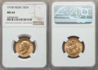 British India. George V gold Sovereign 1918-I MS64 NGC, Mumbai mint, KMA525. 

HID09801242017