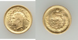 Muhammad Reza Pahlavi gold 1/4 Pahlavi SH 1358 (1979) AU (light surface hairlines), KM1198. 17mm. 2.02gm. AGW 0.0589 oz. 

HID09801242017