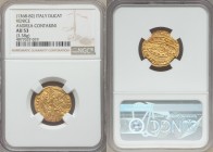 Venice. Andrea Contarini (1368-1382) gold Ducat ND AU53 NGC, Venice mint, Fr-1227, Paolucci-1, CNI-VIIa.45. ANDR CTARЄNO DVX | • S • M • VЄNЄTI, St. M...