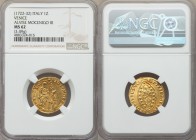Venice. Alvise Mocenigo III (1722-1732) gold Zecchino ND MS62 NGC, KM517, CNI-VIIIb.31var (pellet placement). 3.49gm. ALOY ★ MOCENI ★ | S | • M | • V ...