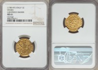 Venice. Ludovico Manin (1789-1797) gold Zecchino ND MS61 NGC, KM755, CNI-VIIIb.70var (pellet placement). 3.51gm. LVDOV • MANIN | S | • M | • V | E | N...