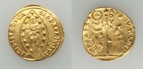 Venice. Ludovico Manin (1789-1797) gold Zecchino ND UNC (surface hairlines), KM755, CNI-VIIIb.70var (pellet placement). 3.43gm. LVDOV • MANIN | S | • ...