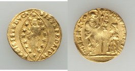 Venice. Ludovico Manin (1789-1797) gold Zecchino ND AU (flatly struck, light surface hairlines), KM755, CNI-VIIIb.70var (pellet placement). 3.48gm. LV...