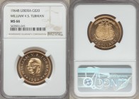 Republic gold "William V.S. Tubman" 20 Dollars 1964-B MS66 NGC, Bern mint, KM19. AGW 0.5396 oz. 

HID09801242017