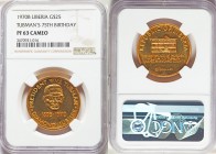 Republic gold Proof "Tubman's 75th Birthday" 25 Dollars 1970-B PR63 Cameo NGC, Bern mint, KM23. AGW 0.6745 oz. 

HID09801242017