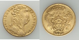 Maria I gold Peça (6400 Reis) 1793 About VF (surface hairlines), KM299. 31mm. 13.95gm. AGW 0.4216 oz. 

HID09801242017