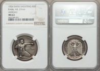 Confederation Pair of Certified silver Shooting Medals NGC, 1) "Aargau Shooting Festival" Medal 1924 - MS63, Richter-44a. 27mm. 2) "Uster Shooting Fes...