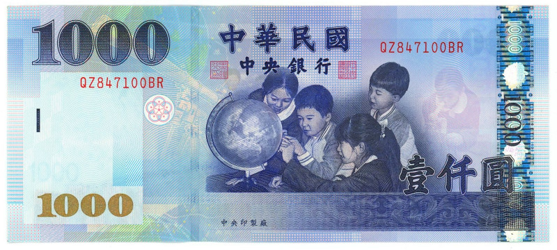 Taiwan 1000 Yuan 2004

P# 1997, N# 204423; # QZ 847100 BR; UNC