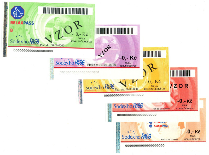 Czech Republic Lot of 5 Food Tickets 20 th Century Specimen

UNC