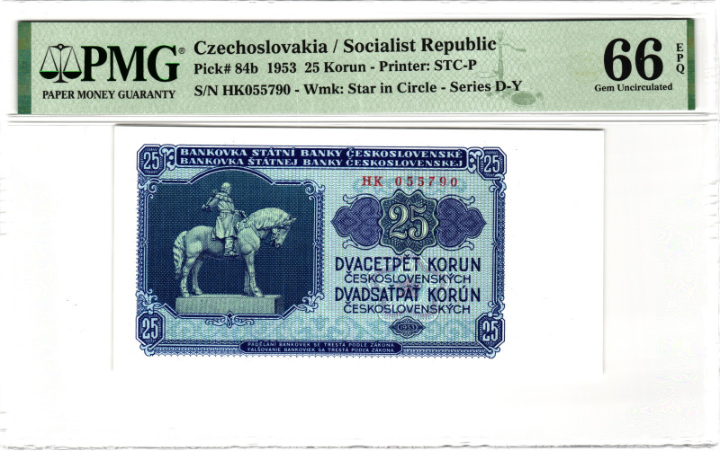 Czechoslovakia 25 Korun 1953 PMG 66 EPQ Gem Uncirculated

P# 84b, N# 208509; #...