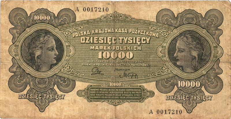 Poland 10000 Marks 1922

P# 32, N# 211262; # A 0017210; VF