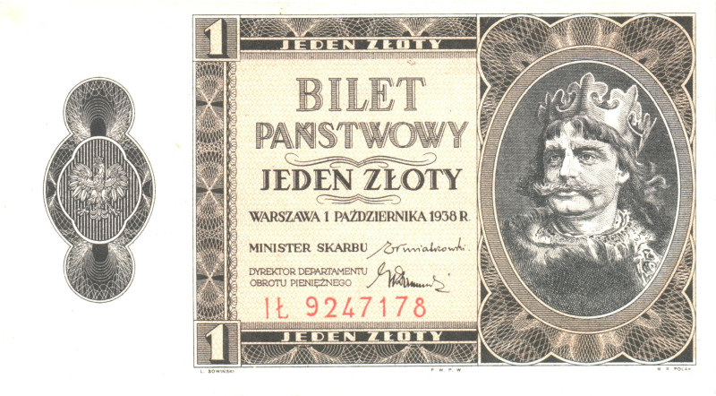 Poland 1 Zloty 1938

P# 50, N# 223458; # IL 9247178; AUNC