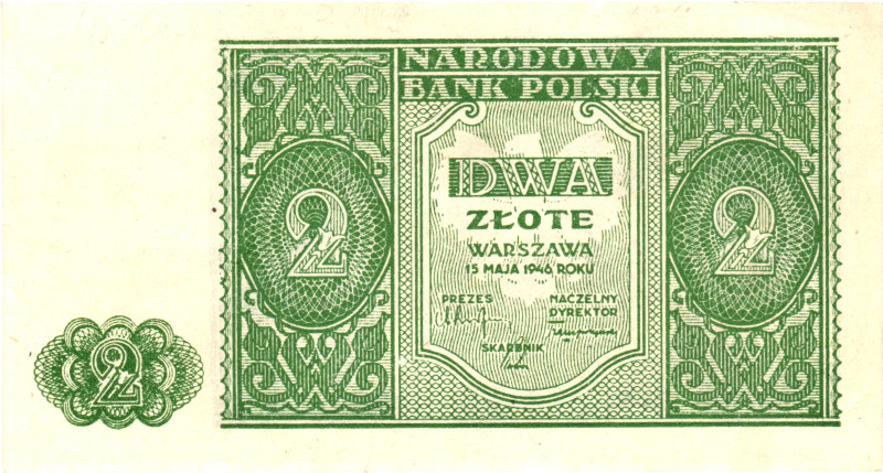 Poland 2 Zlotych 1946

P# 124, N# 213415; AUNC