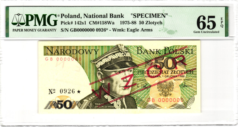 Poland 50 Zlotych 1988 Specimen PMG 65 EPQ Gem Uncirculated

P# 142s1, N# 2039...