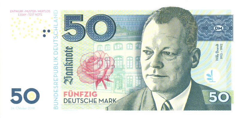 Germany - FRG 50 Deutsche Mark 2018 "Willy Brandt"

# C 00231 D1; Fantasy Bank...