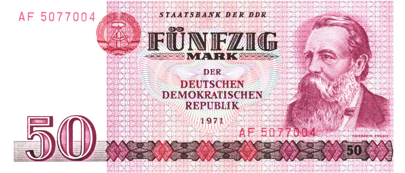 Germany - DDR 50 Mark 1971

P# 30, N# 203937; # AF 5077004; UNC