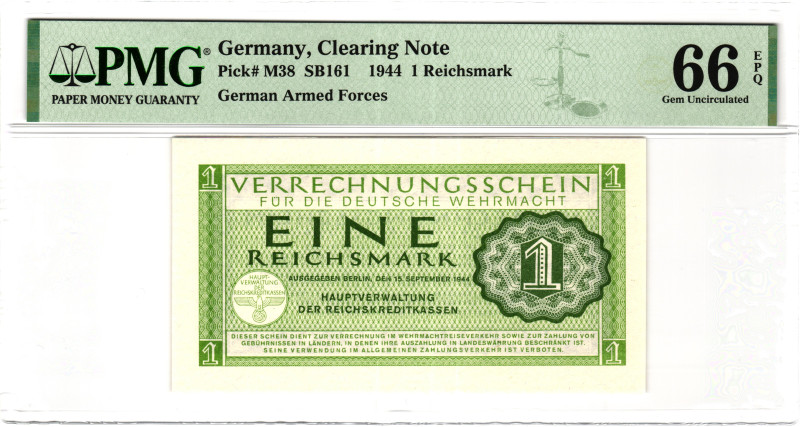 Germany - Third Reich 1 Reichsmark 1944 PMG 66 EPQ Gem Uncirculated

P# M38