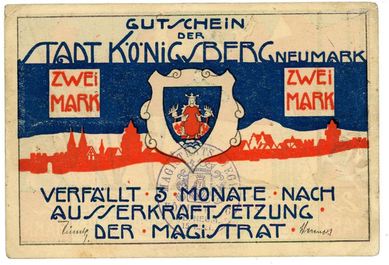 Germany - Weimar Republic Königsberg 2 Mark 1921

XF+