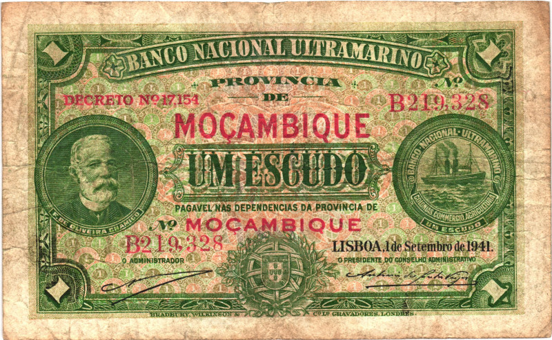 Mozambique 1 Escudo 1941

P# 81, N# 208079; # B 219328; VF